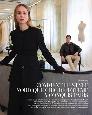 A new feature on TOTEME in F, Figaro, exploring the Swedish label’s evolution from a discreet Stockholm-born brand into an international fashion house with a growing presence in Paris.

Founded by Elin Kling and Karl Lindman in 2014, TOTEME has built its identity around a refined, understated approach to fashion, combining Scandinavian minimalism with exceptional materials, thoughtful cuts and a strong sense of personal style.

The article looks at the brand’s Paris expansion, its new flagship on the Faubourg Saint-Honoré, and the introduction of a more developed menswear offer, while reflecting on the duo’s vision of a wardrobe that is timeless, personal and made to move effortlessly between everyday life and special occasions.

@toteme #TOTEME #FFigaro #LeFigaro